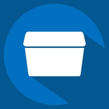 Simge Plastik Konteynır. Plastik Ürün sembolüyle ilgili. Uzun gölge tarzı. dizayn edilebilir