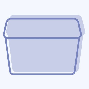 Simge Plastik Konteynır. Plastik Ürün sembolüyle ilgili. İki ton stili. dizayn edilebilir