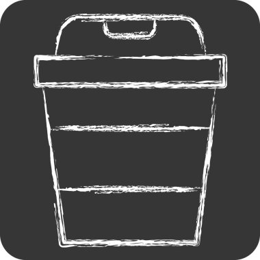 Simge Plastik Kupa. Plastik Ürün sembolüyle ilgili. Tebeşir stili. dizayn edilebilir