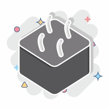 Simge Derisi. Dermatoloji sembolüyle ilgili. Çizgi roman. dizayn edilebilir