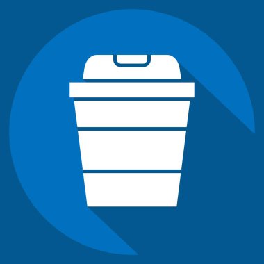 Simge Plastik Kupa. Plastik Ürün sembolüyle ilgili. Uzun gölge tarzı. dizayn edilebilir