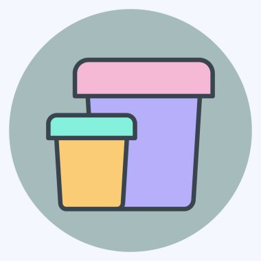 Simge Plastik Sıcaklığı. Plastik Ürün sembolüyle ilgili. renk arkadaşı stili. dizayn edilebilir