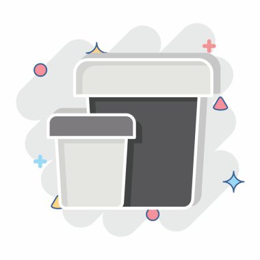 Simge Plastik Sıcaklığı. Plastik Ürün sembolüyle ilgili. Çizgi roman. dizayn edilebilir