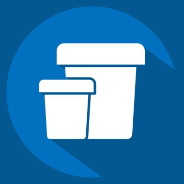 Simge Plastik Sıcaklığı. Plastik Ürün sembolüyle ilgili. Uzun gölge tarzı. dizayn edilebilir