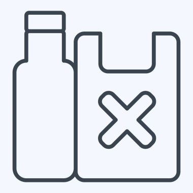 Simge Plastik Atık. Atık sembolüyle ilgili. Sıra tarzı. dizayn edilebilir