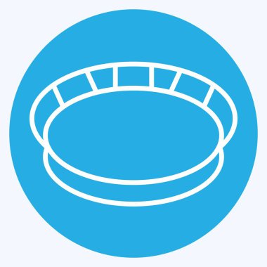 Simge levhası. Plastik Ürün sembolüyle ilgili. Mavi gözlü. dizayn edilebilir