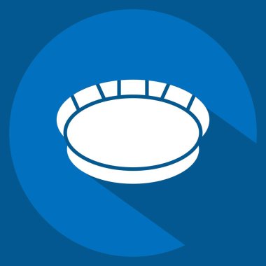 Simge levhası. Plastik Ürün sembolüyle ilgili. Uzun gölge tarzı. dizayn edilebilir