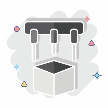 Simge Yazdırma. Yazdırma sembolüyle ilgili. Çizgi roman. dizayn edilebilir