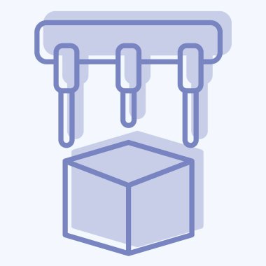 Simge Yazdırma. Yazdırma sembolüyle ilgili. İki ton stili. dizayn edilebilir