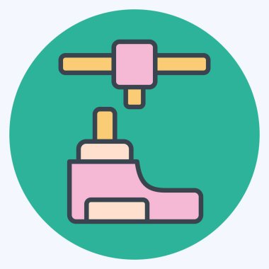 Simge Protezi. Yazdırma sembolüyle ilgili. renk arkadaşı stili. dizayn edilebilir