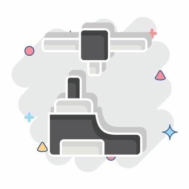 Simge Protezi. Yazdırma sembolüyle ilgili. Çizgi roman. dizayn edilebilir