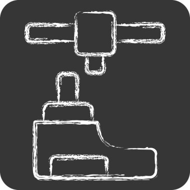 Simge Protezi. Yazdırma sembolüyle ilgili. Tebeşir stili. dizayn edilebilir