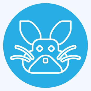 Simge Tavşan. Hayvanlar sembolüyle ilgili. Mavi gözlü. dizayn edilebilir