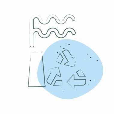 Simge Geri Dönüşüm Tesisi. Atık sembolüyle ilgili. Renkli Leke Biçimi. dizayn edilebilir