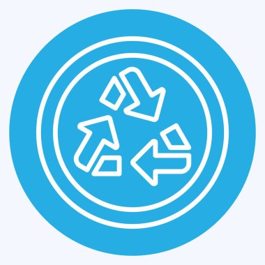 Simge Geri Dönüşümü. Atık sembolüyle ilgili. Mavi gözlü. dizayn edilebilir