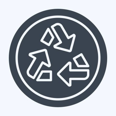 Simge Geri Dönüşümü. Atık sembolüyle ilgili. Kabartma tarzı. dizayn edilebilir