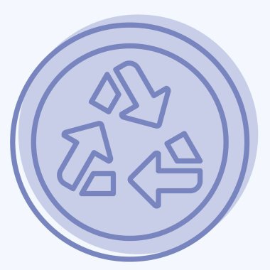 Simge Geri Dönüşümü. Atık sembolüyle ilgili. İki ton stili. dizayn edilebilir