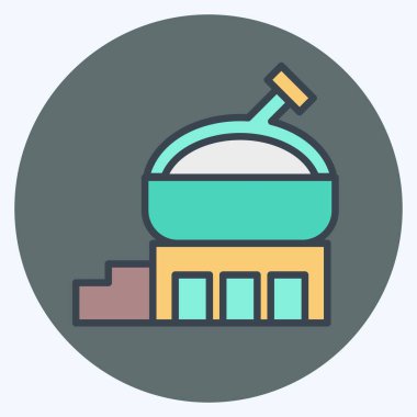 Simge araştırması. Şehir merkezinin sembolüyle ilgili. renk arkadaşı stili. dizayn edilebilir