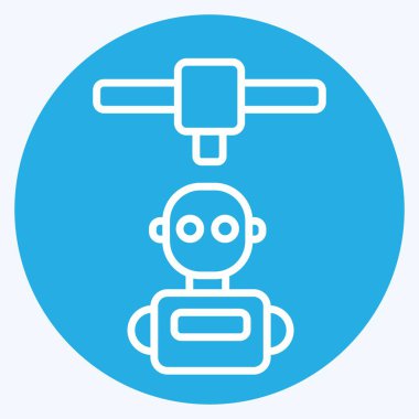 Simge Robotları. Yazdırma sembolüyle ilgili. Mavi gözlü. dizayn edilebilir