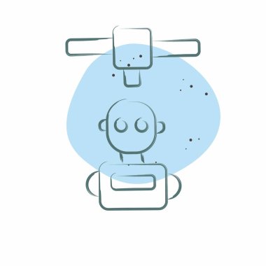 Simge Robotları. Yazdırma sembolüyle ilgili. Renkli Leke Biçimi. dizayn edilebilir