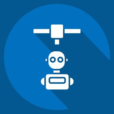 Simge Robotları. Yazdırma sembolüyle ilgili. Uzun gölge tarzı. dizayn edilebilir