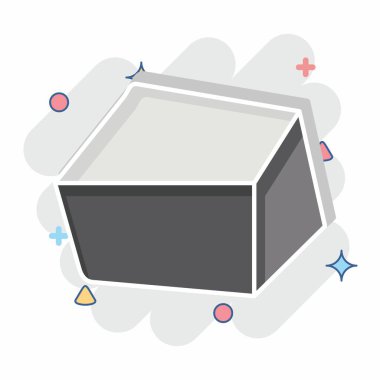 Simge Kayası. Doğal Kaynaklar sembolüyle ilgili. Çizgi roman. dizayn edilebilir