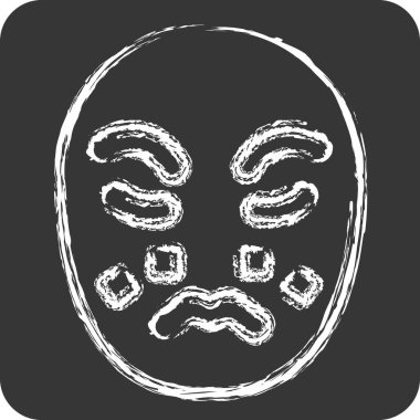 İkon Rosacea. Dermatoloji sembolüyle ilgili. Tebeşir stili. dizayn edilebilir