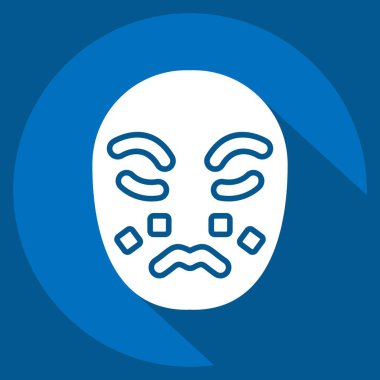 İkon Rosacea. Dermatoloji sembolüyle ilgili. Uzun gölge tarzı. dizayn edilebilir