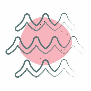 Simge Denizi. Doğal Kaynaklar sembolüyle ilgili. Renkli Leke Biçimi. dizayn edilebilir