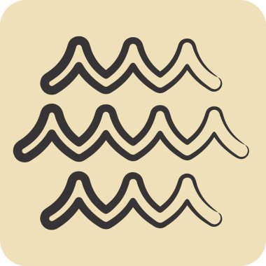 Simge Denizi. Doğal Kaynaklar sembolüyle ilgili. El çizimi tarzı. dizayn edilebilir