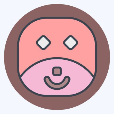 Simge Mührü. Hayvanlar sembolüyle ilgili. renk arkadaşı stili. dizayn edilebilir