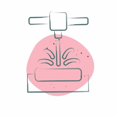 Simgesel Lazer Erimesi. Yazdırma sembolüyle ilgili. Renkli Leke Biçimi. dizayn edilebilir