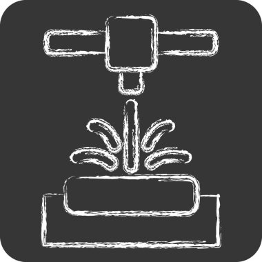 Simgesel Lazer Erimesi. Yazdırma sembolüyle ilgili. Tebeşir stili. dizayn edilebilir