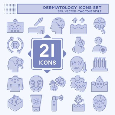 Simge Tanıma Dermatolojisi. Sağlık sembolüyle ilgili. İki ton stili. dizayn edilebilir