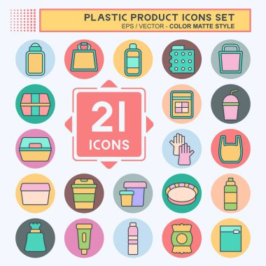 Simge Ayarlı Plastik Ürün. Plastik Ürün sembolüyle ilgili. renk arkadaşı stili. dizayn edilebilir