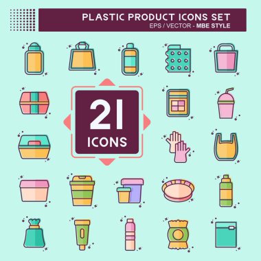 Simge Ayarlı Plastik Ürün. Plastik Ürün sembolüyle ilgili. MBE tarzı. dizayn edilebilir