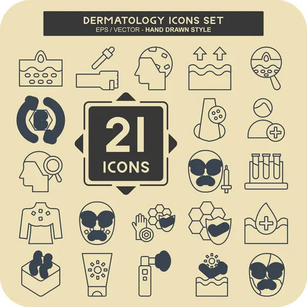 Simge Tanıma Dermatolojisi. Sağlık sembolüyle ilgili. El çizimi tarzı. dizayn edilebilir
