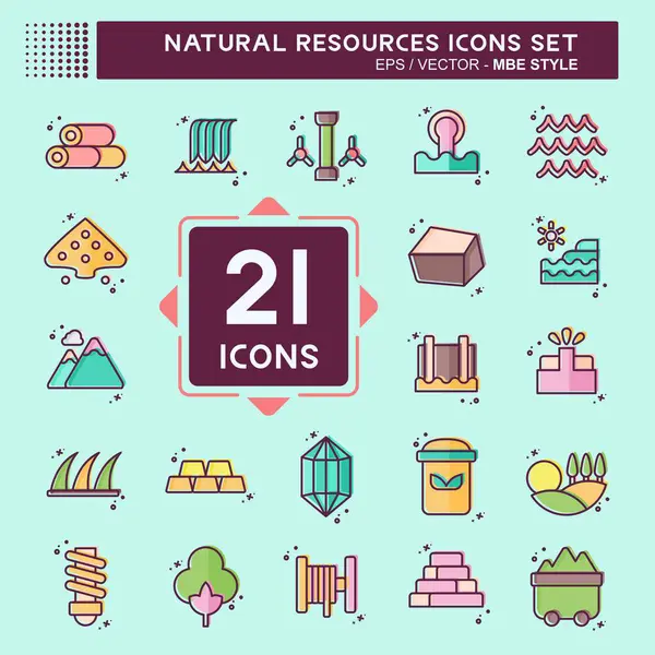 Simge Doğal Kaynakları Ayarladı. Eğitim sembolüyle ilgili. MBE tarzı. dizayn edilebilir