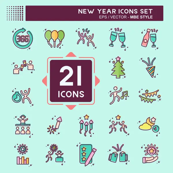 Simge Yeni Yıl Ayarları. Tatil sembolüyle ilgili. MBE tarzı. dizayn edilebilir