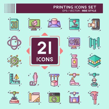 Simge Ayarlama Yazdırma. Teknoloji sembolüyle ilgili. MBE tarzı. dizayn edilebilir