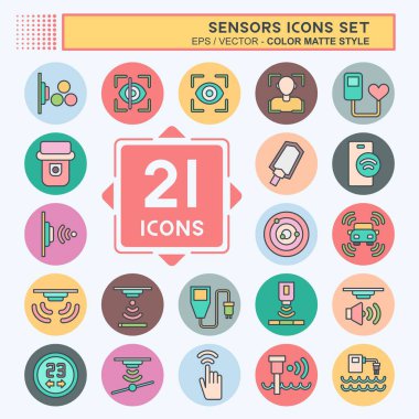 Simge Tanıma Algılayıcıları. Eğitim sembolüyle ilgili. renk arkadaşı stili. dizayn edilebilir