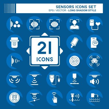 Simge Tanıma Algılayıcıları. Eğitim sembolüyle ilgili. Uzun gölge tarzı. dizayn edilebilir