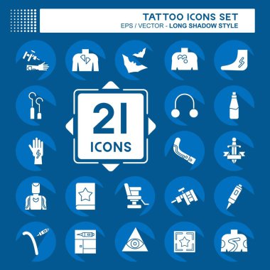 Simge Ayarlama Dövmesi. Kutlama sembolüyle ilgili. Uzun gölge tarzı. dizayn edilebilir