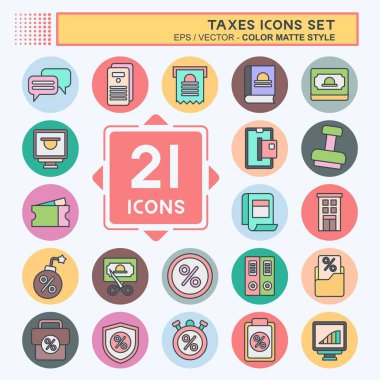 Simge Vergileri Ayarla. Para sembolü ile ilgili. renk arkadaşı stili. dizayn edilebilir