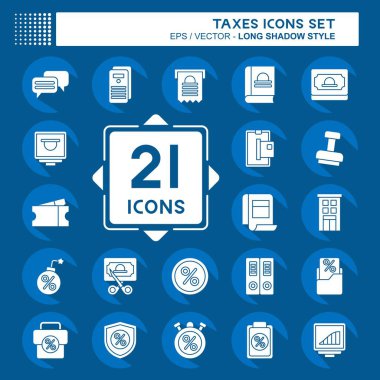 Simge Vergileri Ayarla. Para sembolü ile ilgili. Uzun gölge tarzı. dizayn edilebilir