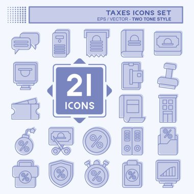 Simge Vergileri Ayarla. Para sembolü ile ilgili. İki ton stili. dizayn edilebilir