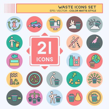 Simge Atık Atık. Çevre sembolüyle ilgili. renk arkadaşı stili. dizayn edilebilir