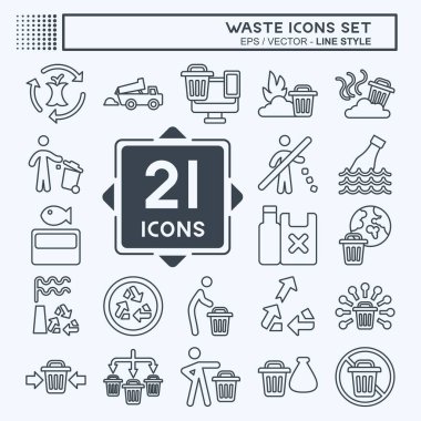 Simge Atık Atık. Çevre sembolüyle ilgili. Sıra tarzı. dizayn edilebilir