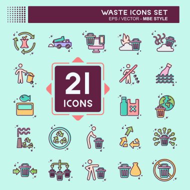 Simge Atık Atık. Çevre sembolüyle ilgili. MBE tarzı. dizayn edilebilir