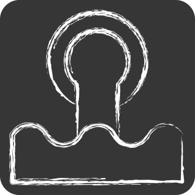 Simge kanalizasyonu. Doğal Kaynaklar sembolüyle ilgili. Tebeşir stili. dizayn edilebilir